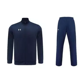 Under Armour Однотонная повседневная спортивная куртка, быстросохнущие спортивные брюки, повседневный спортивный комплект для мужчин, спортивная одежда Academy-Blue 21500437-408+21500737-408 M