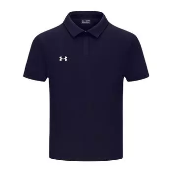 Under Armour Однотонная Простая Логотип Дышащая Быстросохнущая Удобная Футболка-поло с коротким рукавом Унисекс Футболки-поло Темно-синий 25500504-409 S