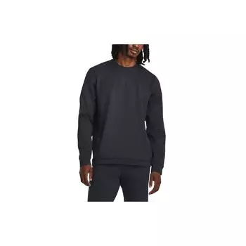 Under Armour Однотонная простая повседневная мужская толстовка с круглым вырезом и длинным рукавом, черная 1379667-001 XXL