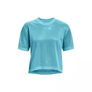 Under Armour Однотонная сетчатая тренировочная футболка с коротким рукавом, женская, синяя 1371072-293 XL