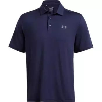 Under Armour Однотонная удобная рубашка-поло для гольфа с коротким рукавом, мужская, темно-синяя 1378673-411 L