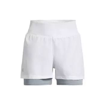 Under Armour Однотонные шорты для бега «два в одном» с эластичной резинкой на талии, женские шорты белого цвета 1376759-100 M