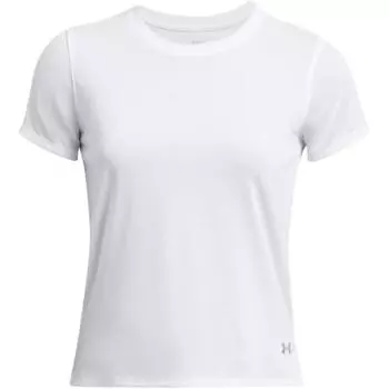 Under Armour Однотонный фирменный логотип с круглым вырезом, повседневный свитер с коротким рукавом, женская футболка, белая 1382434-100 S
