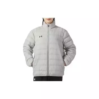 Under Armour Однотонный повседневный стеганый пуховик с воротником-стойкой, унисекс, верхняя одежда, светло-серый 23600804-009 L