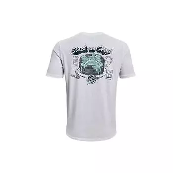 Under Armour Повседневная дышащая тренировочная футболка с принтом на плече для мужчин, топы, белая 1365476-100 XXL