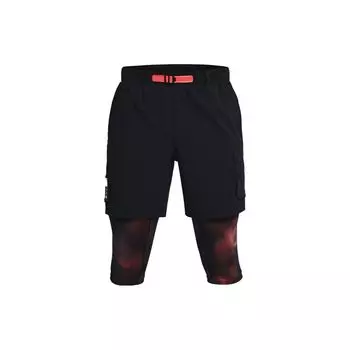 Under Armour Повседневные спортивные шорты Two-In-One Five-Point мужские шорты черные красные 1361526-002 S