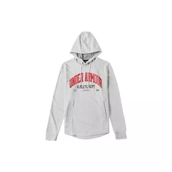 Under Armour Спортивный пуловер с принтом, свободная мужская толстовка с капюшоном, серый 1370354-279 L