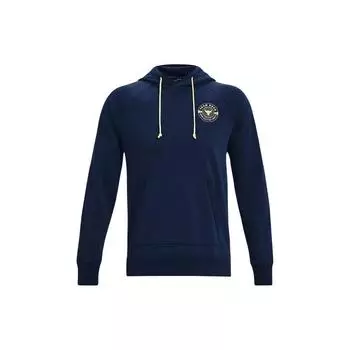 Under Armour Project Rock Logo сплошной цвет повседневная толстовка с капюшоном мужская толстовка темно-синяя 1370453-408 XL