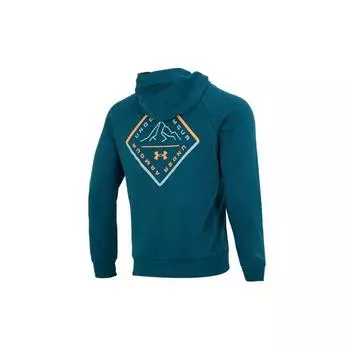 Under Armour Rival флисовая толстовка с капюшоном Mountain с геометрическим узором, мужская толстовка с капюшоном, зеленая 1373181-716 XL