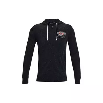 Under Armour Rival Terry Printed Letter свободная куртка с капюшоном мужская куртка черная 1370355-001 M