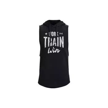 Under Armour Rival Wtw Повседневная спортивная флисовая толстовка без рукавов Мужская толстовка с капюшоном Черная 1370353-001 XL