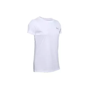 Under Armour Пуловер с круглым вырезом и коротким рукавом, женские топы, белые 1298706-100 XL