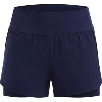 Under Armour Шорты женские свободные, три четверти, однотонные, гибкие, два в одном, со средней талией, темно-синие 1376936-410 XS