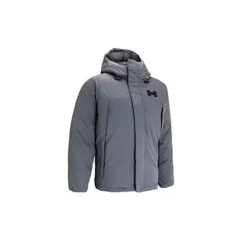 Under Armour Showdown Logo Pattern Сплошной цвет с капюшоном Свободная куртка Мужские куртки Персиково-серый 1360627-012 M