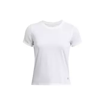 Under Armour Однотонный фирменный логотип с круглым вырезом, повседневный свитер с коротким рукавом, женская футболка, белая 1382434-100 XS