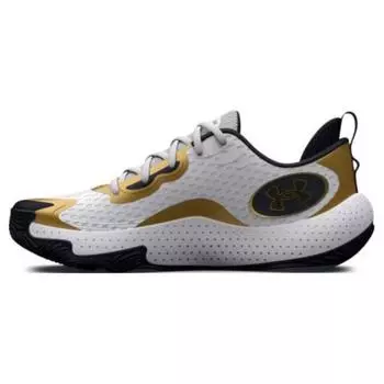 Under Armour Spawn 5 белые черные золотые мужские кроссовки 3026285-101 41