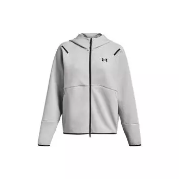 Under Armour Спортивная куртка на молнии с капюшоном и принтом, женские топы, серая 1379842-011 S