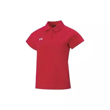 Under Armour Спортивная рубашка-поло из смеси хлопка, однотонная, женская, красная 22500522-600 M