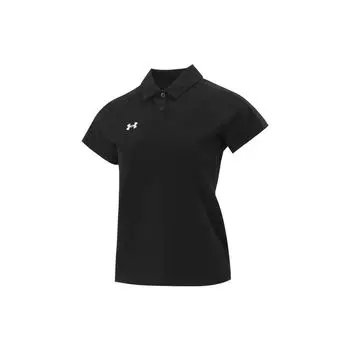 Under Armour Спортивная рубашка-поло из смеси хлопка, однотонная, женская, черная 22500522-001 L