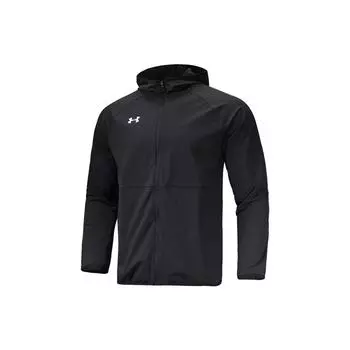 Under Armour SS22 Повседневная спортивная однотонная дышащая трикотажная куртка с капюшоном мужская куртка черная 22500404-001 L
