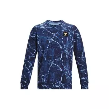 Under Armour Свитшот Project Rock Rival с принтом из флиса Crew, мужские свитшоты Midnight-Deep-Blue 1380119-410 M