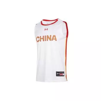 Under Armour Свободный дышащий круглый вырез баскетбольная майка мужская топы белый 21600112-100 L