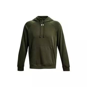 Under Armour Толстовка Rival из флиса с принтом логотипа бренда, мужская толстовка с капюшоном, зеленая 1379757-390 S