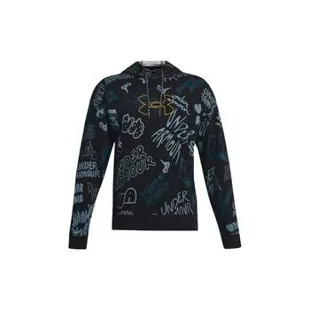 Under Armour Тренировочная толстовка Rival All Over Print с капюшоном, мужская толстовка с капюшоном, черная 1367924-001 L