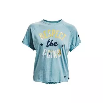 Under Armour Тренировочные спортивные футболки с буквенным принтом женские топы синие 1369961-416 L