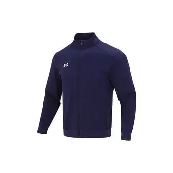Under Armour Трикотажная дышащая спортивная куртка с воротником-стойкой, быстросохнущая, мужская куртка, темно-синяя 23600305-409 M