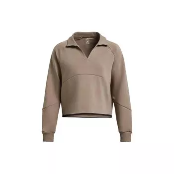 Under Armour UA Unstoppable однотонный короткий пуловер с длинным рукавом женская толстовка хаки 1382746-200 S