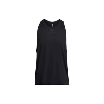 Under Armour UA Vanish Letter Logo Print Легкий эластичный дышащий топ без рукавов с круглым вырезом для мужчин, черный 1382802-001 XL