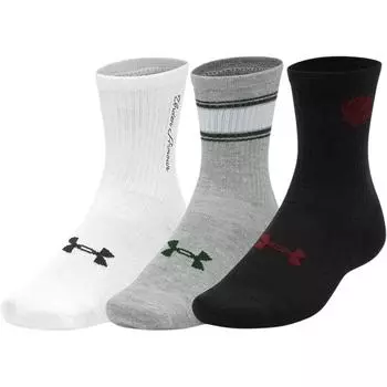 Under Armour Жаккардовые повседневные дышащие удобные носки до середины икры с логотипом-буквой, 3 пары, женские носки 1382942-101 M