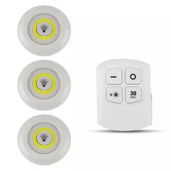 Under Cabinet Lights COB Dimmable Timing Lamps Room Adhesive Safety Cupboard Bedroom Night Lighting Battery Operated white light
