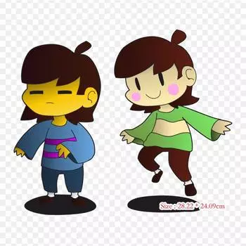Undertale Frisk и Chara Chara Flowey, термопереносные наклейки с принтом, моющиеся наклейки для футболок, одежды, наклейки «сделай сам», аппликации