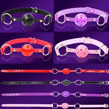 Underwear Sexy Women s Deep Throat Mirror Leather Muzzle Bite Couple Flirting Products Adult Toys