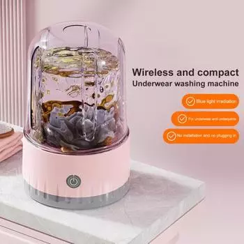 Underwear Washer Socks Laundry Machine Large Capacity Compact Design Portable Rechargeable Cordless розовый