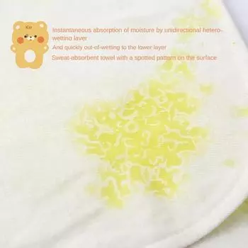 Unidirectional Moisture Wicking Baby Pure Cotton Sweatcloth Toddler Gauze Sweatcloth Summer Sports Back Towel Pad Small 19x28cm