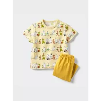 Uniqlo Bt Picture Book Dry Пижама с коротким рукавом D 43 YELLOW/BABY 80