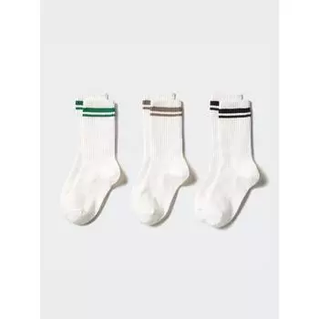 Uniqlo Детские носки 3p Line C 01 OFF WHITE/KIDS 18cm