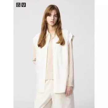 Uniqlo Длинная рубашка без рукавов 09 BLACK/WOMEN XS