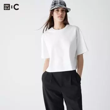 UNIQLO хлопковая футболка оверсайз с короткими рукавами