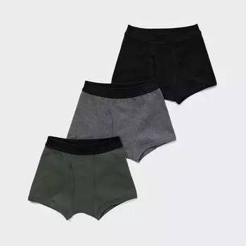 Uniqlo Япония Боксеры для мальчиков с открытой передней частью 3 шт. в упаковке 03 GRAY/100