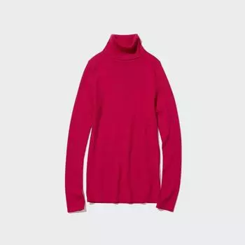 UNIQLO JAPAN Очень тонкий свитер в рубчик из шерсти мериноса с длинными рукавами