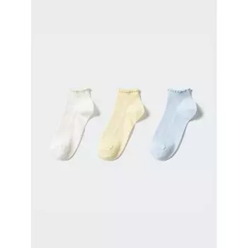 Uniqlo Короткие носки для девочек 3p Mellow 61 BLUE/KIDS 18cm
