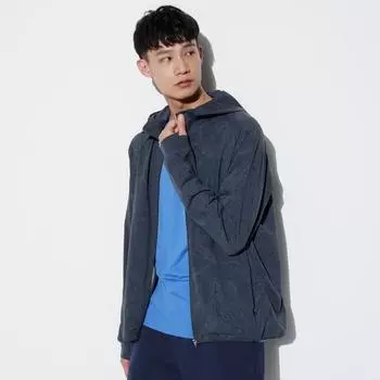UNIQLO Ultra Stretch DRY EX УФ-защита Парка с полной молнией и длинными рукавами с принтом