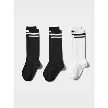 Uniqlo Японские высокие носки, комплект из 3 пар 09 BLACK/1620cm