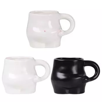 Уникальные кофейные чашки Belly Cup Удобная чашка для захвата Забавная чашка в форме живота Кухонная посуда Керамические чашки для кофе