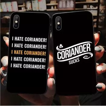 Unique Cover I HATE CORIANDER soft phone case for iphone 11 pro max XS X XR 10 shell 7 8 plus 6s se2020 6 5 5S Cellphones Coque iPhone SE2020