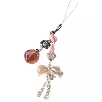 Unique Phone Hanging Accessory Small Heart Phone Charm Peach Phone Pendant Phone Lanyard Suitable for Everyday Carry